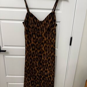 Le Chateau Brown Leopard Print Maxi Dress